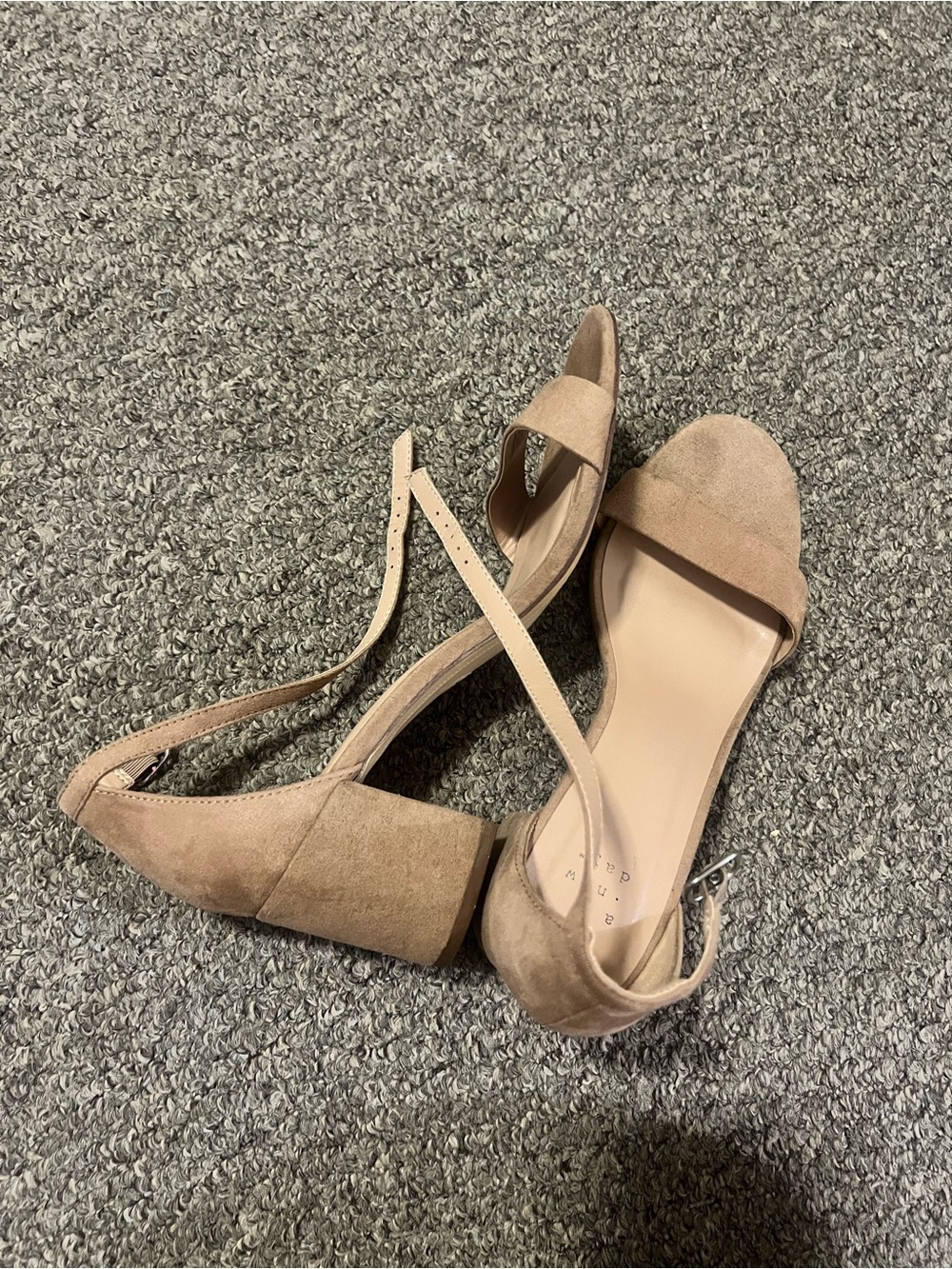 a new day Taupe Block Heel Ankle-Strap Sandals